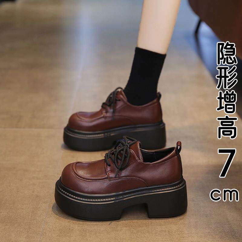 英国真皮厚底乐福鞋女款秋季2025新款黑色英伦小皮鞋玛丽珍鞋单鞋,女鞋,乐福鞋（豆豆鞋）,淘宝优惠券,粉丝福利购,淘宝优惠卷