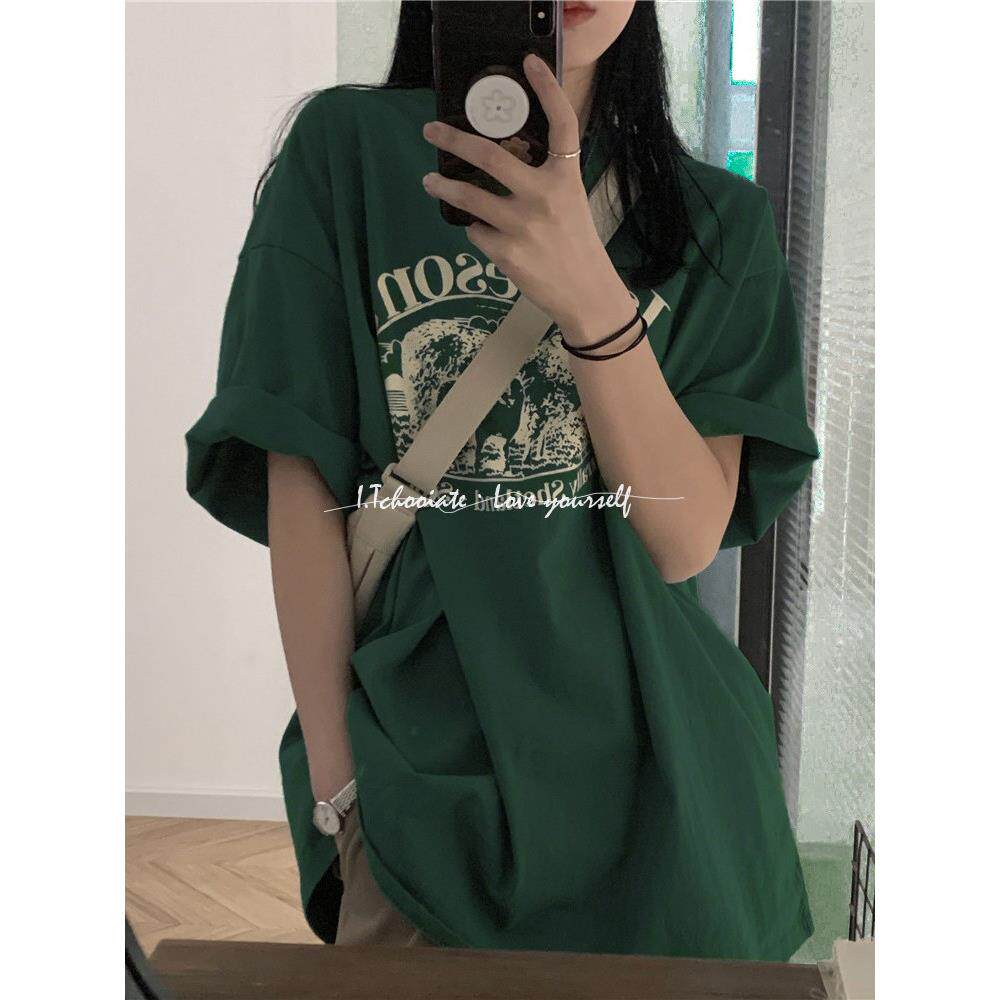 I.Tchooiate纯棉宽松慵懒风短袖t恤女2025夏款设计感小众休闲上衣