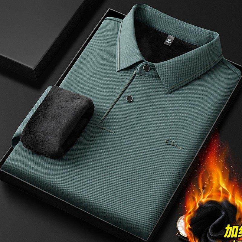 品牌正品~男士加绒长袖t恤秋冬新款中年翻领加厚保暖打底polo衫,男装,羽绒马甲,淘宝优惠券,粉丝福利购,淘宝优惠卷