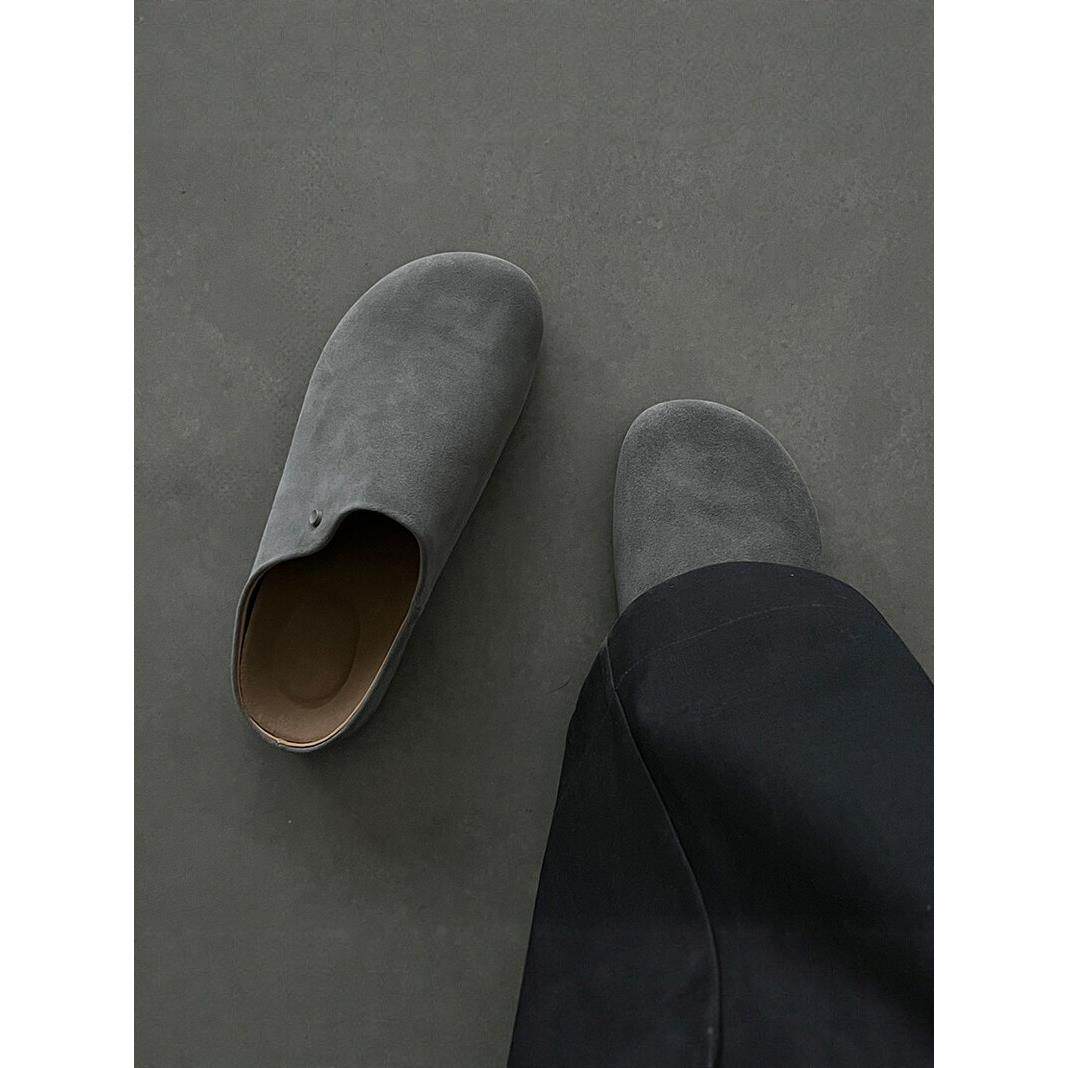 香港真皮穆勒勃肯半拖鞋男女2026新款夏季厚底一脚蹬外穿懒人鞋