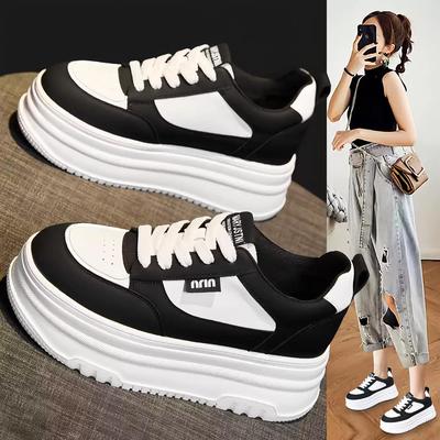 小白鞋女2025秋季新款百搭厚底运动内增高休闲女鞋白鞋板鞋超好看