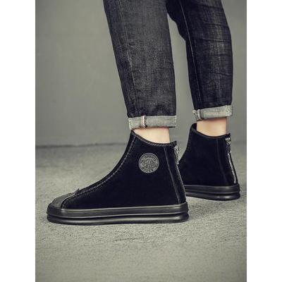 欧洲站男鞋高帮鞋男2025新款秋冬切尔西靴男真皮短靴磨砂马丁靴男