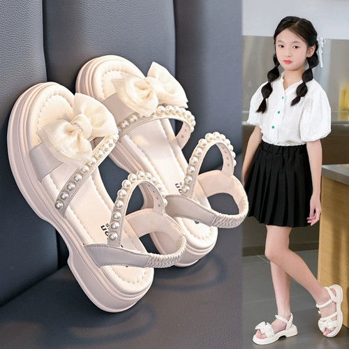 Детские сандалии для принцессы с бантиком, мягкая подошва, популярно в интернете, подходит для подростков