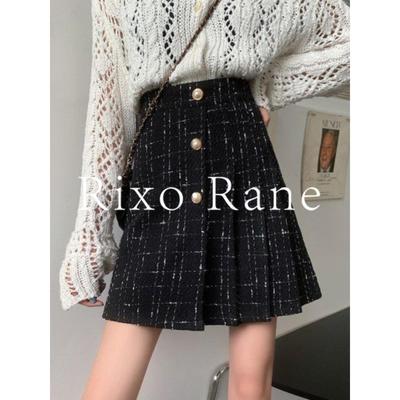 法国Rixo Rane优雅动人⭐高腰不规则小香风毛呢短裙a字包臀半身裙