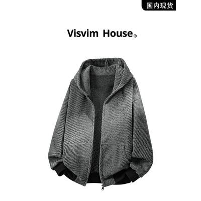 【品牌现货退出】Visvim Wings春秋季新款男士连帽针织开衫夹克