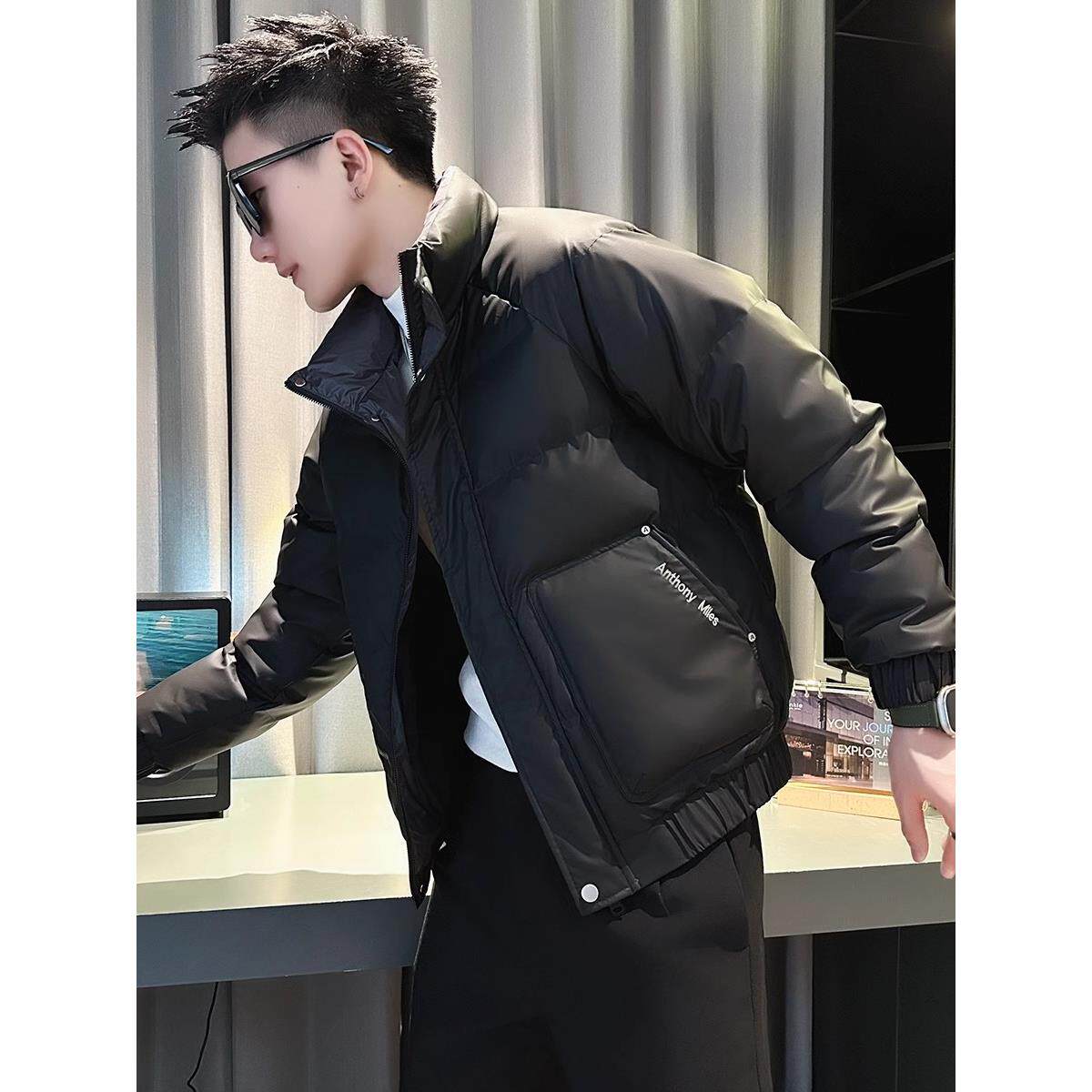 LL男装羽绒服男短款冬季加厚外套2025新款高级感痞帅潮流休闲棉服