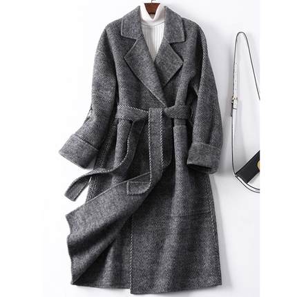 艾丽恩裳高端羊绒大衣女25冬新款赫本风中长款加厚覆古羊毛呢外套