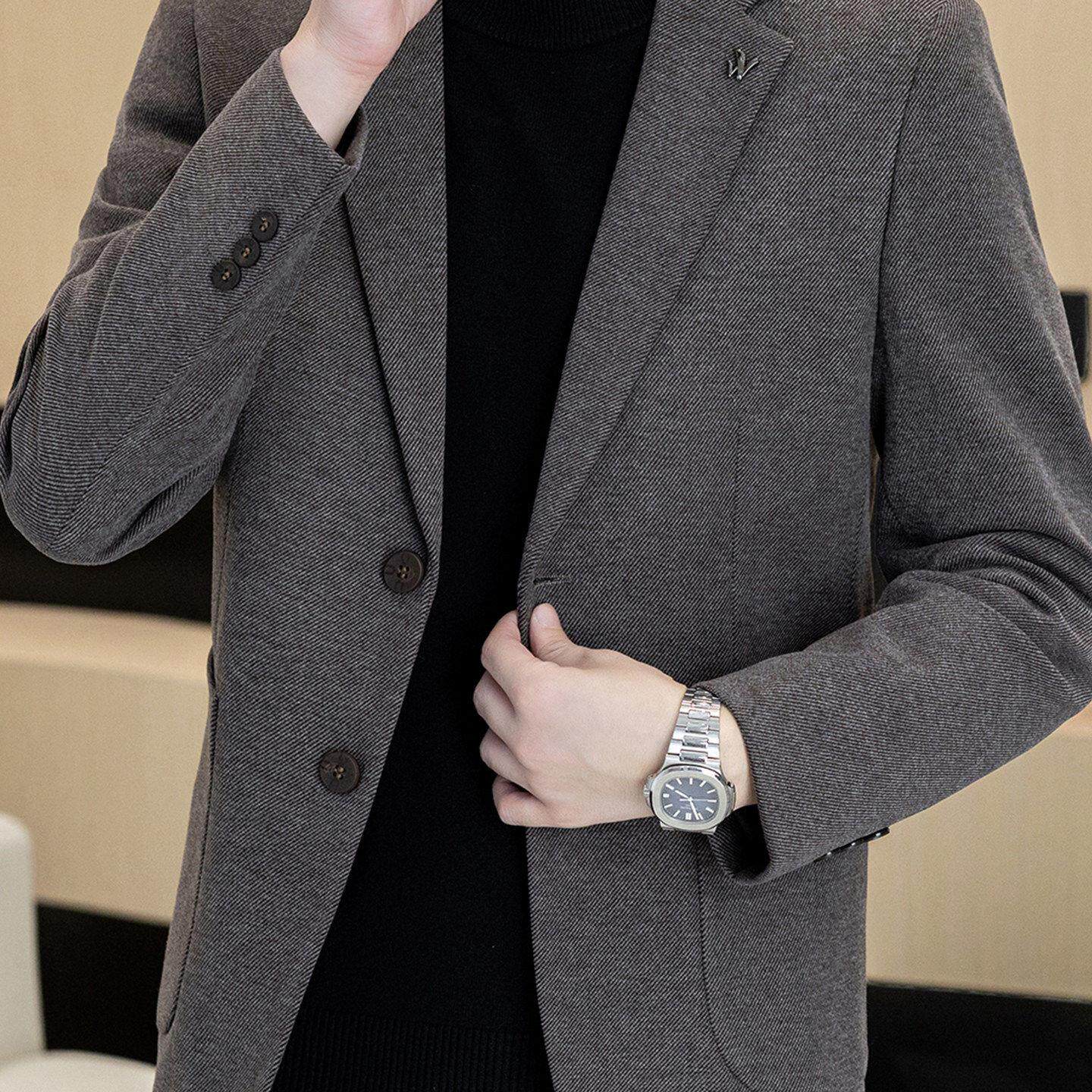 高级感西装外套男2026春季新品商务休闲西服男士修身免烫单西上衣