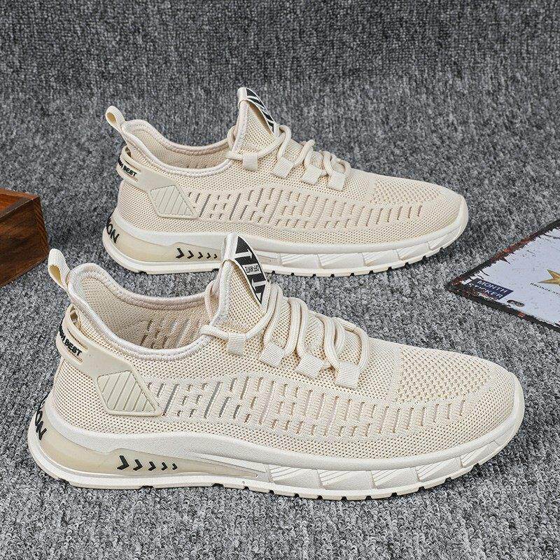 男鞋2025新款夏季透气休闲 运动鞋子男款网鞋跑步飞织网面男士潮