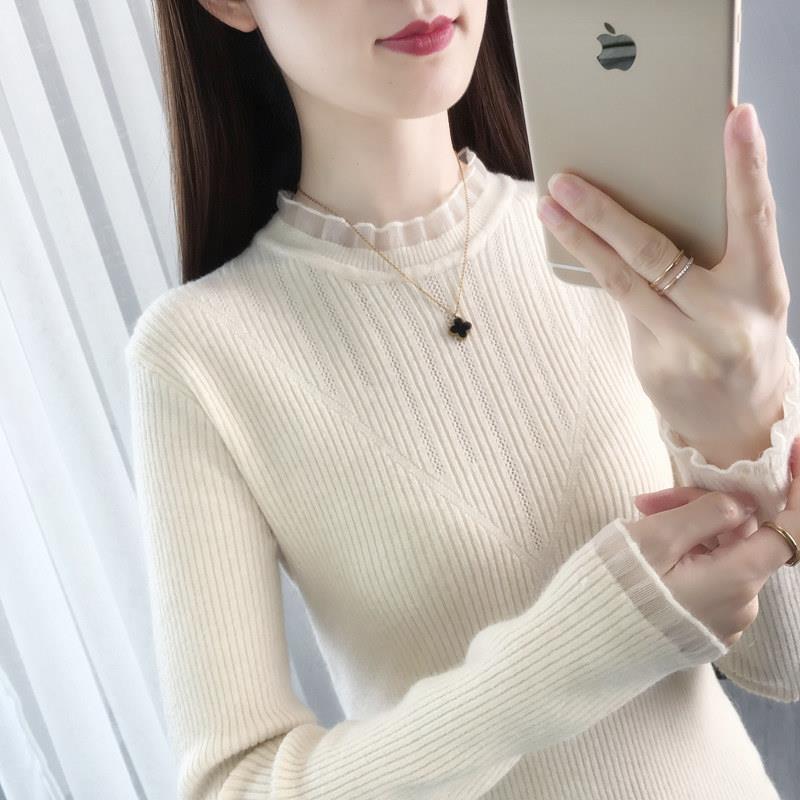 打底衫女春秋内搭2025新款修身显瘦时尚洋派时髦女士毛衣针织上衣