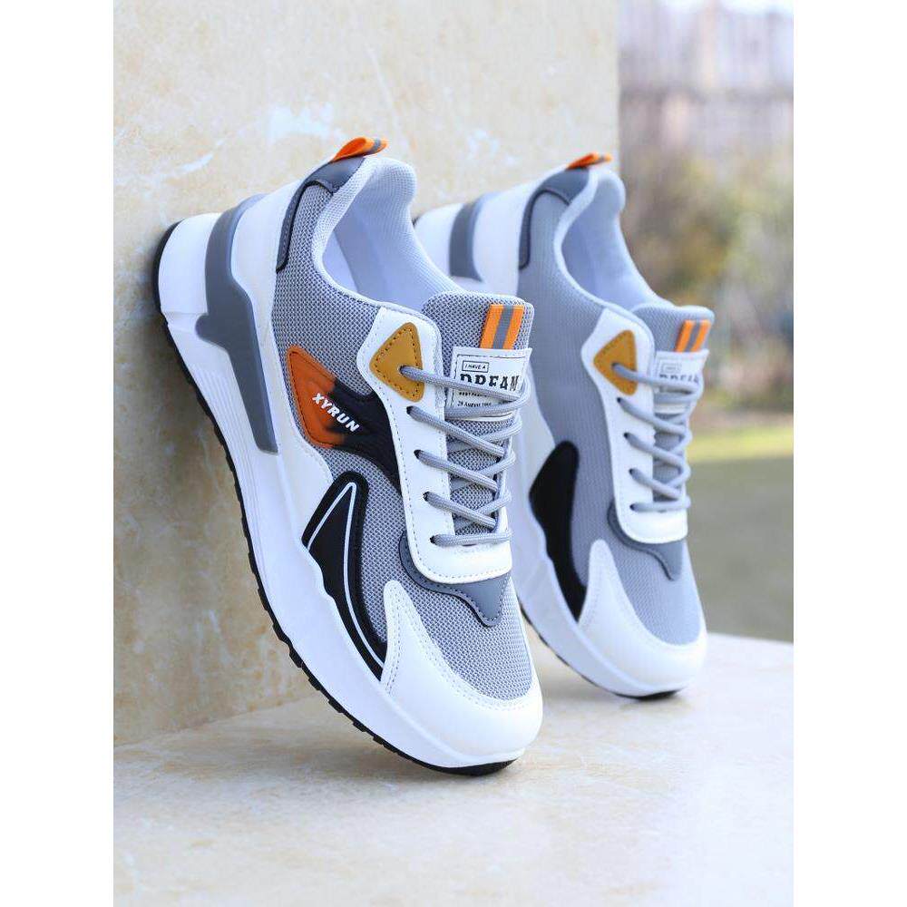 潮牌男鞋透气2025新款夏季网面运动鞋韩版百搭休闲软底防臭老爹鞋