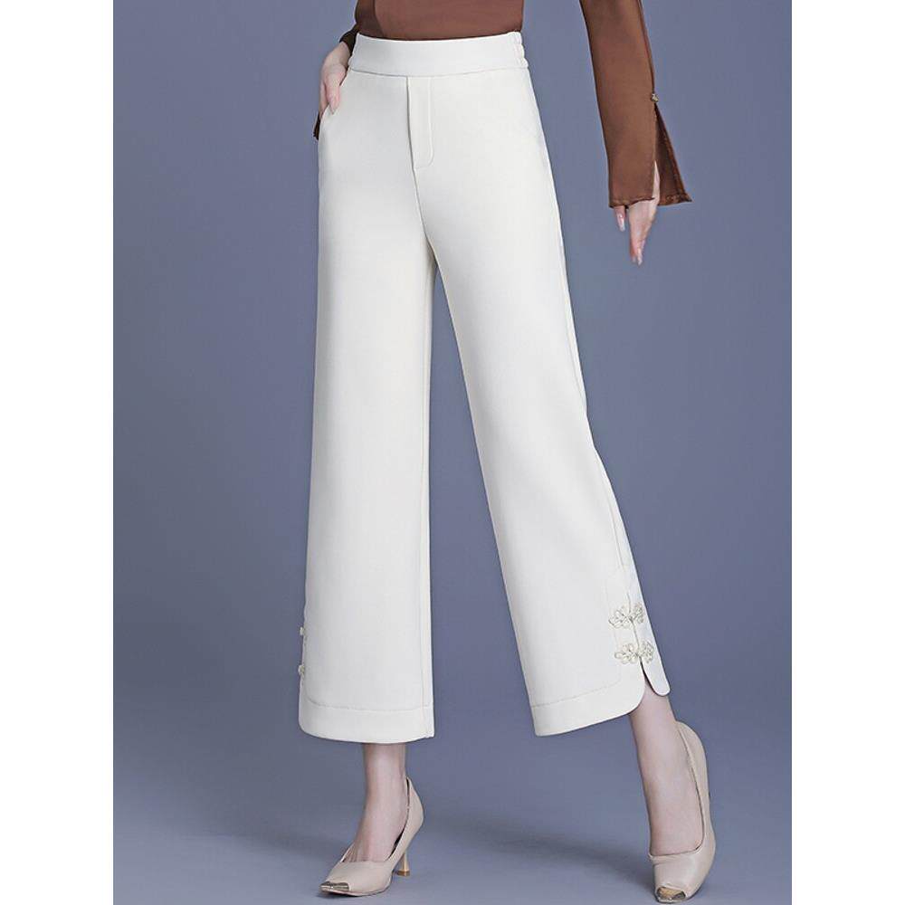 直筒阔腿裤女2025春秋新款宽松休闲裤子今年流行小个子显瘦九分裤