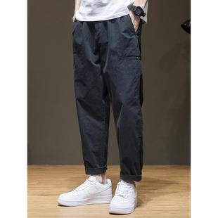 男百搭直筒潮流宽松锥形九分裤 休闲裤 BIAS潮牌黑色工装 neith