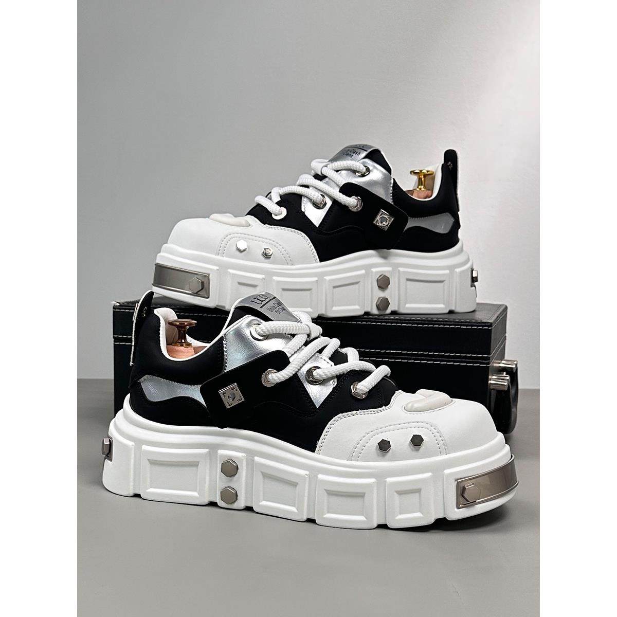 欧洲站男鞋2025新款夏季潮鞋休闲小白鞋透气板鞋厚底内增高老爹鞋,流行男鞋,时尚休闲鞋,淘宝优惠券,粉丝福利购,淘宝优惠卷