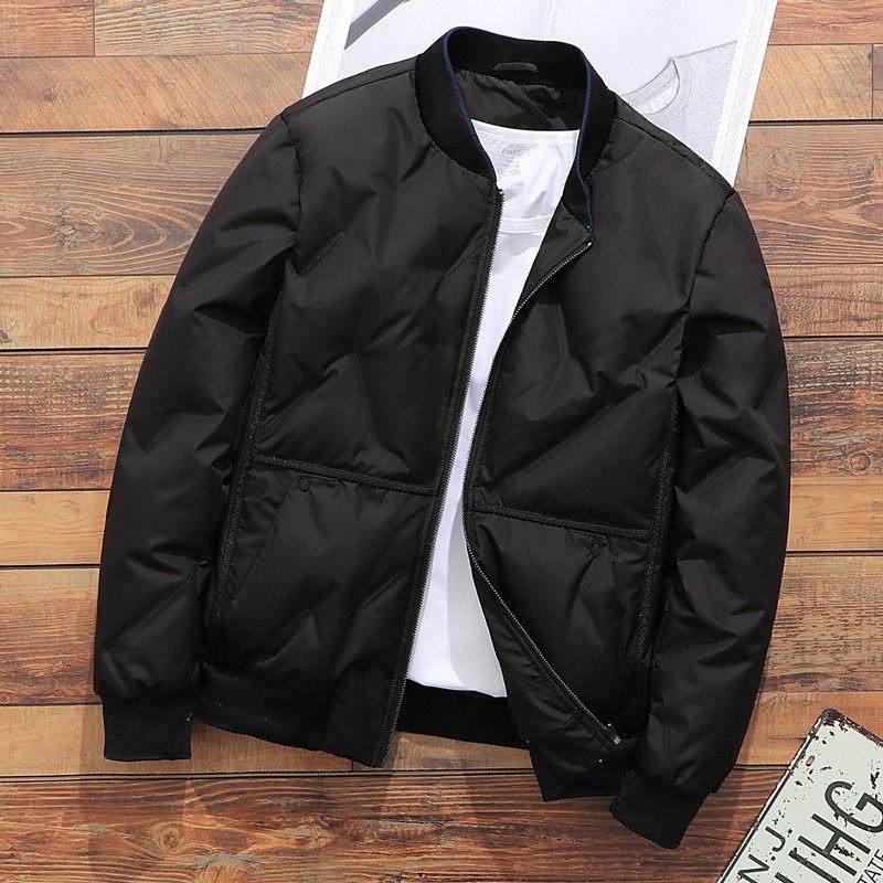 UI ins潮牌冬季新款男士轻薄羽绒服短款棒球领夹克白鸭绒保暖外套