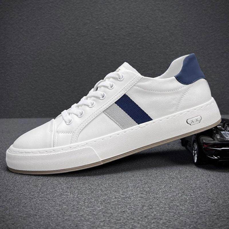 洛德蒙男鞋休闲鞋2025春秋新款头层牛皮透气软底男士运动休闲板鞋