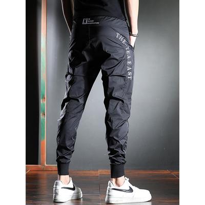 高端冰丝裤子男款夏季新款束脚卫裤男修身小脚运动男士休闲裤男裤