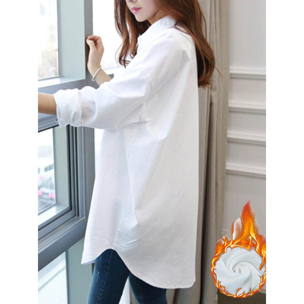 2025内搭中长款大码打底设计感小众黑色叠穿衬衫女秋休闲洋气衬衣