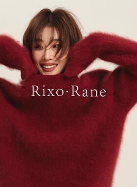 法国Rixo Rane 法式温柔风圣诞红色水貂绒套头毛衣内搭圆领针织衫