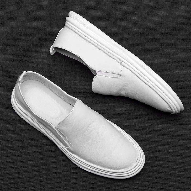 男鞋夏季透气2025新款真皮小白鞋一脚蹬乐福豆豆鞋男软底休闲 皮,流行男鞋,休闲板鞋,淘宝优惠券,粉丝福利购,淘宝优惠卷