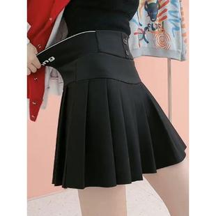 法国Rouje Dsyle黑色百褶裙女设计感短裙小个子包臀裙高腰半身裙