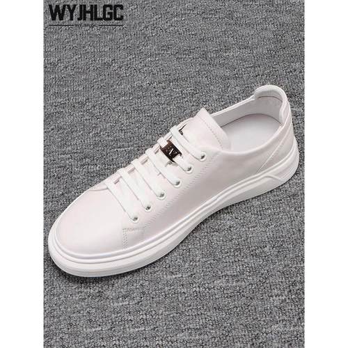 男鞋2025春季新款男士小白鞋休闲鞋真皮透气耐磨一脚蹬平底板鞋子