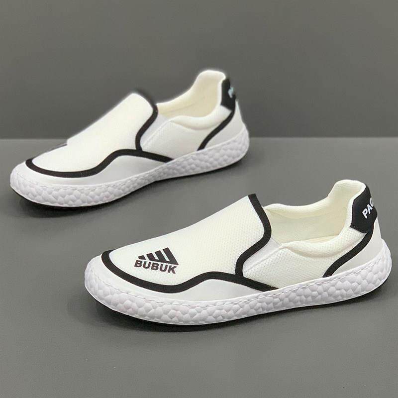 男鞋夏季2025新款透气网面休闲 鞋男士一脚蹬轻便软底平底开 车鞋