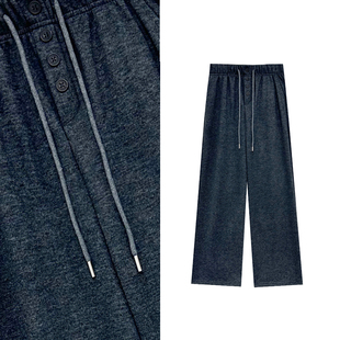 小四专享 休闲裤 宝宝绒 糯米绒纽扣阔腿裤 12.2 2025新款