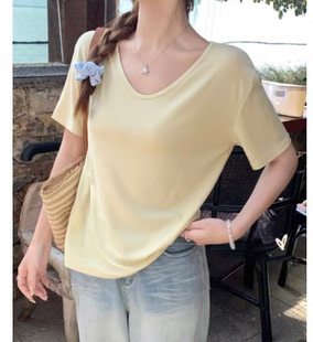 T恤 小众设计V领打底衫 3.20 小四专享