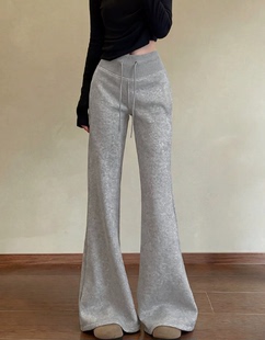 运动微喇叭裤 高腰显瘦垂感百搭美式 空气层 3.20 小四专享