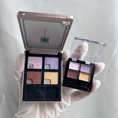 花西子四色眼影盘小样大地色眼影01紫鸢梦蝶九紫离火紫色试色试用