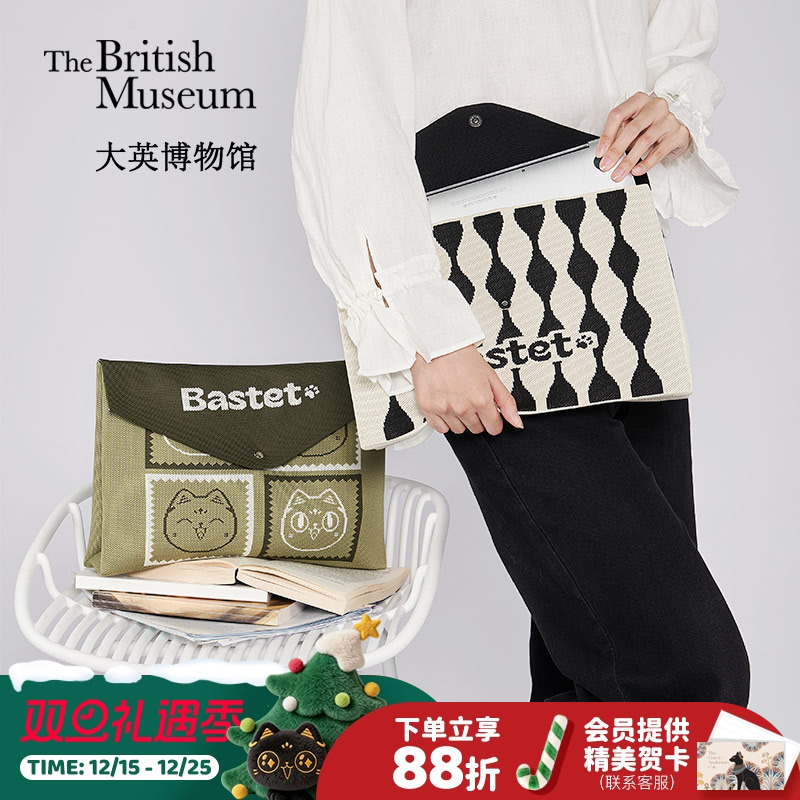 大英博物馆巴斯特萌猫手提笔记本电脑包女送闺蜜生日礼物女生