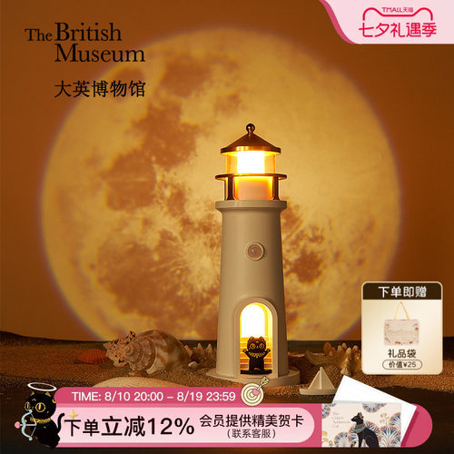 大英博物馆灯塔投影小夜灯摆件