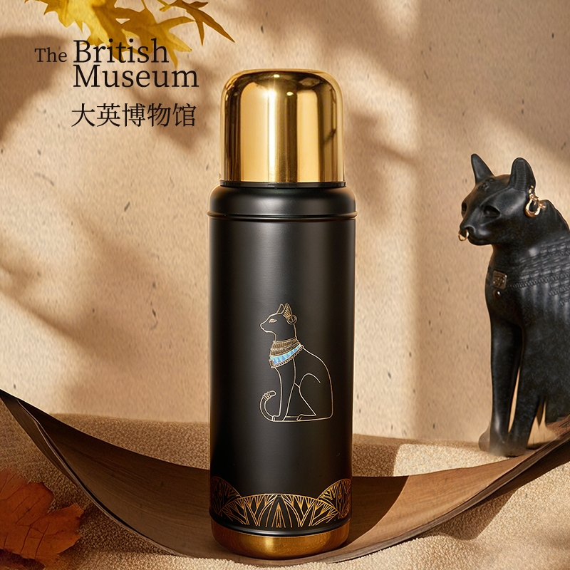 大英博物馆安德森猫黑金保温杯