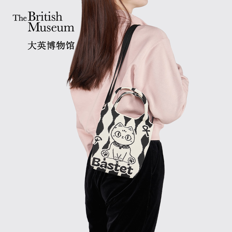 大英博物馆巴斯特萌猫针织包手提斜挎包送闺蜜生日礼物女生实用