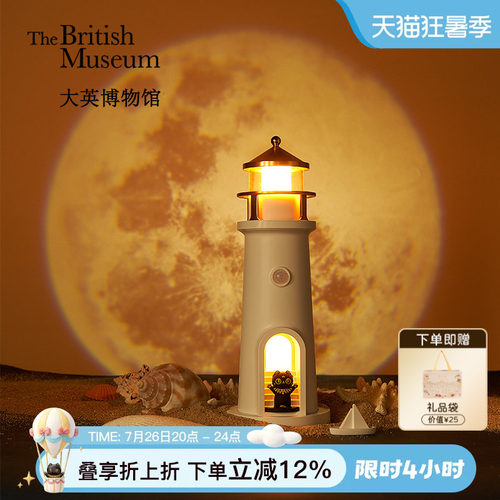 大英博物馆灯塔投影小夜灯摆件