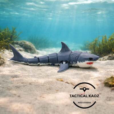 DIY定制-Great White Shark大白鲨 钥匙扣模型柔性模型全关节可动