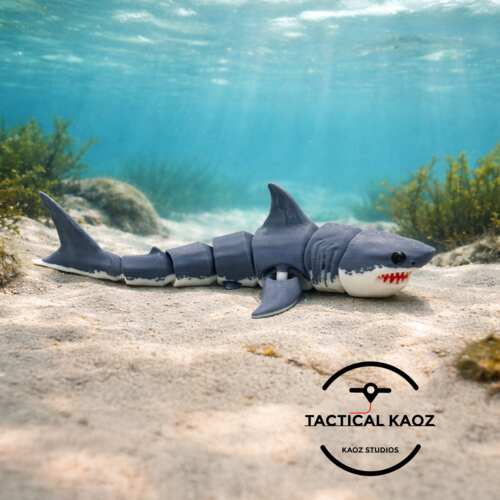 DIY定制-Great White Shark大白鲨 钥匙扣模型柔性模型全关节可动