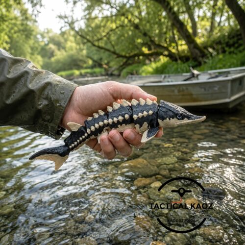 DIY定制-Sturgeon Fish幼鲟鱼模型全可动模型全关节摆动解压玩具