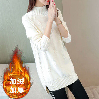 。复古风针织衫女中长款秋胖mm加肥加大码宽松遮肚半高领毛衣打底在类目 女装/女士精品, 毛衣中 - 来自Buy2taobao.com提供专业的淘宝代购服务