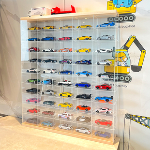 风火轮收纳盒合金小汽车模型TOMICA1:64儿童玩具多美卡透明展示架