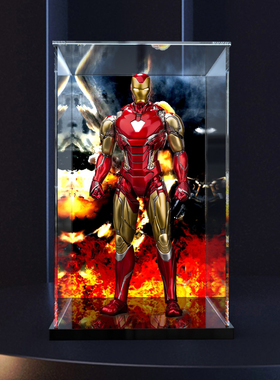 展示盒HotToys复联4 终末之战 钢铁侠MK85 1:6合金珍藏手办防尘罩