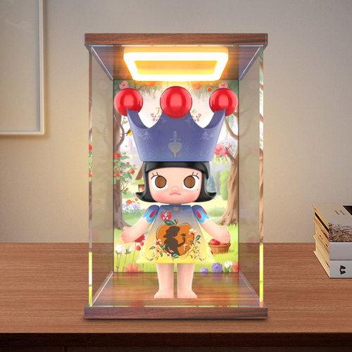 回型灯亚克力收纳防尘罩适用泡泡玛特molly400%白雪公主展示盒