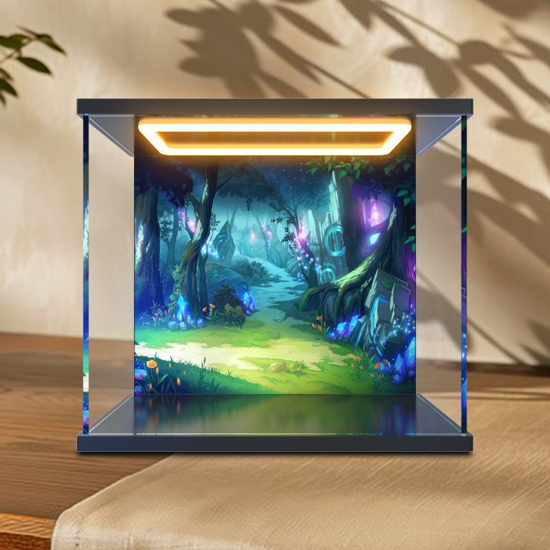 高透亚克力灯光展示盒适用ICONS系列10375驯龙高手无牙仔拼搭收纳