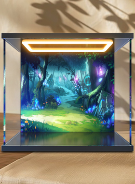 高透亚克力灯光展示盒适用ICONS系列10375驯龙高手无牙仔拼搭收纳