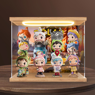 适用 泡泡玛特POLAR第二季 林边秘径系列手办盲盒摆件灯光展示盒