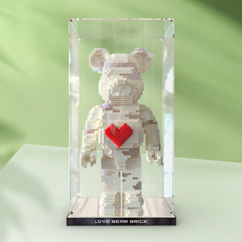 亚克力展示盒适用乐高bear爱心暴力熊brick网红积木模型盒防尘罩图片