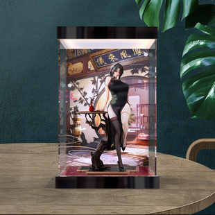 亚克力灯箱高清展示盒适用真丝袜追视眼温感漆旗袍系有凤来仪手办