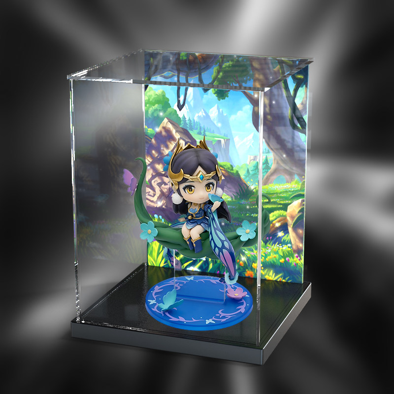 手办展示盒适用仲夏夜之梦貂蝉q版 模型玩具亚克力防尘罩收纳盒