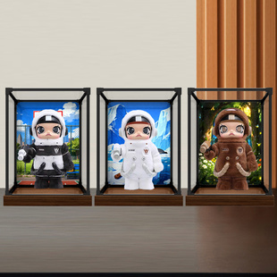 合金框展示盒适用于泡泡玛特MOLLY咱们裸熊熊猫白熊棕熊400%手办